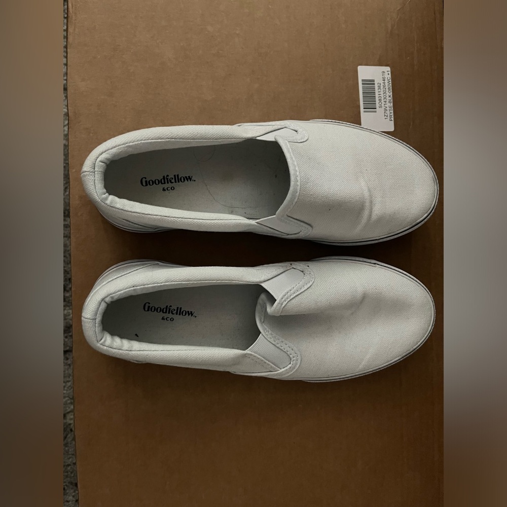 White slip on sneakers